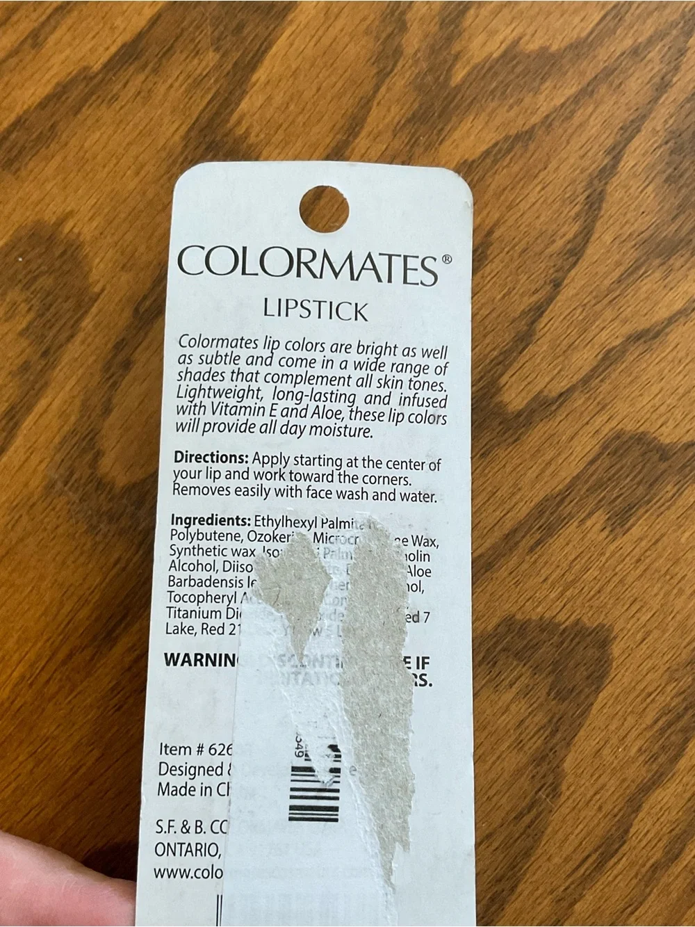 NIP Colormates Lipstick Coral Splendor 62668, Paraben Free Vitamin E & Aloe